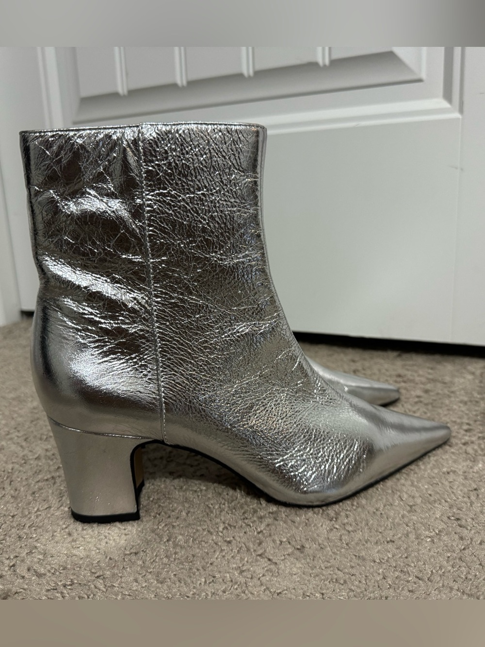 Cool Arezzo size 6 silver metallic Jemma booties new
